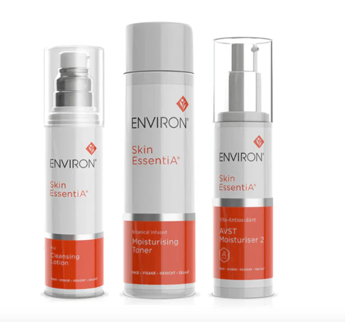 Environ ihonhoitopaketti kuivalle iholle. Kasvovesi. Puhdistusmaito. Avst kasvovoide. A-vitamiini.