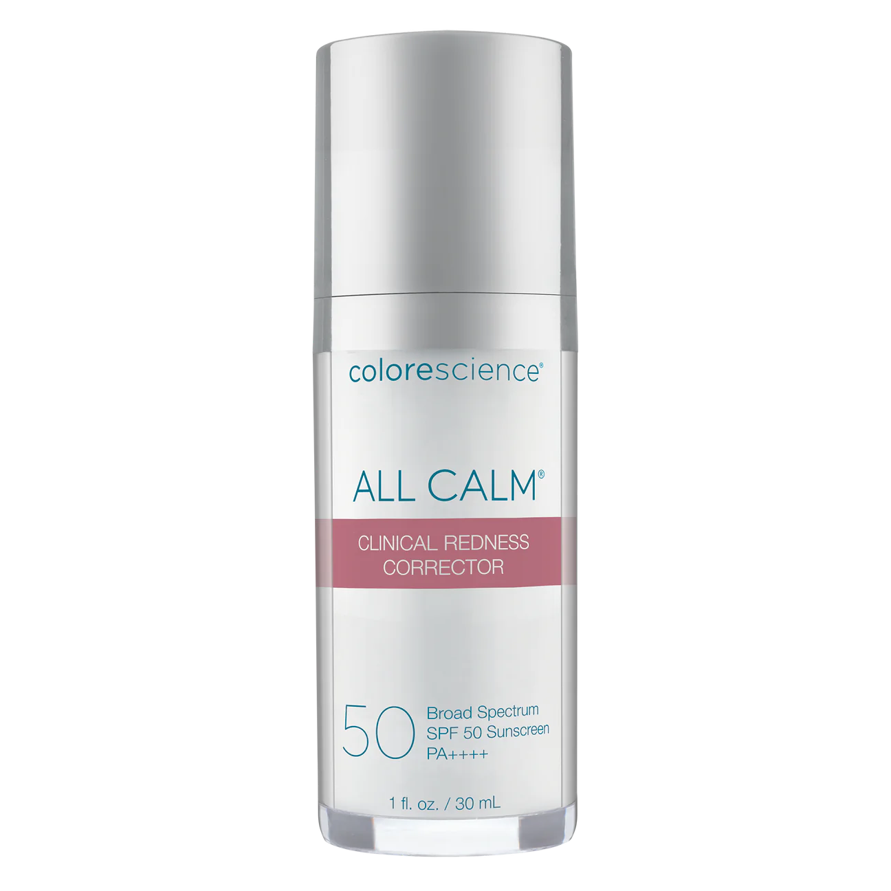 COLORESCIENCE ALL CALM® CLINICAL REDNESS CORRECTOR SPF 50 - Tämä 3-in-1 patentoitu koostumus neutraloi välittömästi punoituksen, auttaa rauhoittamaan herkkää ihoa ja tarjoaa SPF 50 -suojan. FYSIKAALINEN AURINKOSUOJA. PUNAINEN IHO. Colorescience®  Sunforgettable® total protection™ face shield SPF 50 · Sunforgettable® total protection™ brush-on shield