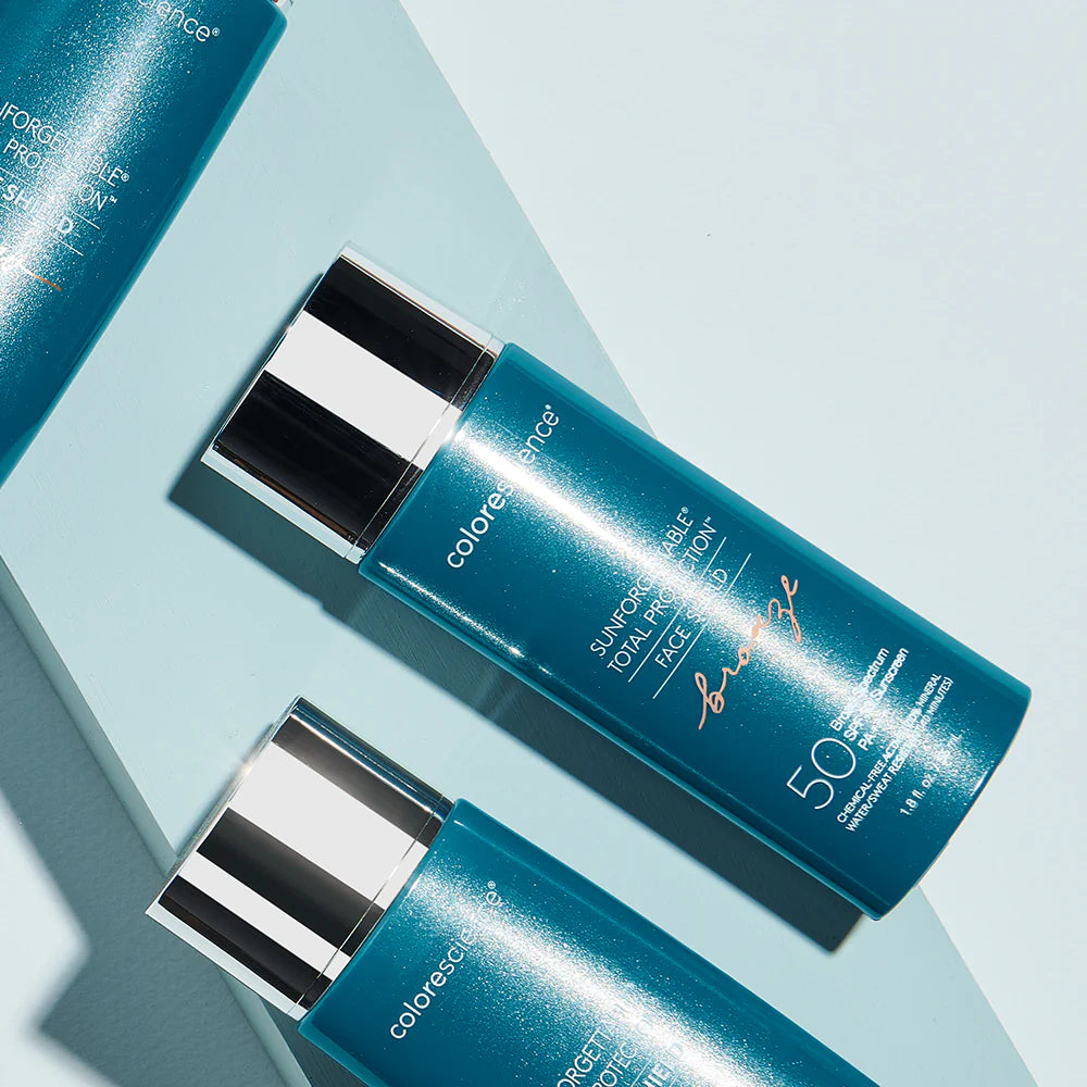 COLORESCIENCE FACE SHIELD BRONZE SPF 50 - Luonnollinen aurinkoinen hehku ihollesi. Fysikaalinen aurinkosuoja. Mineraalimeikki. Colorescience®  Sunforgettable® total protection™ face shield SPF 50 · Sunforgettable® total protection™ brush-on shield