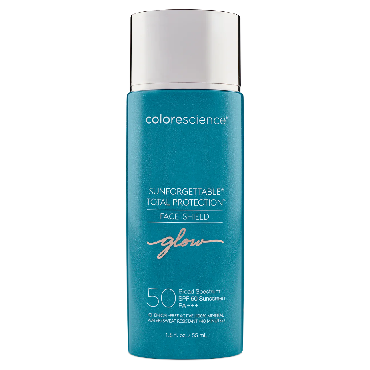 COLORESCIENCE FACE SHIELD GLOW SPF 50 - Helmiäinen hehku ja raikkaus. Mineraalimeikki. Fysikaalinen aurinkosuoja. Colorescience®  Sunforgettable® total protection™ face shield SPF 50 · Sunforgettable® total protection™ brush-on shield