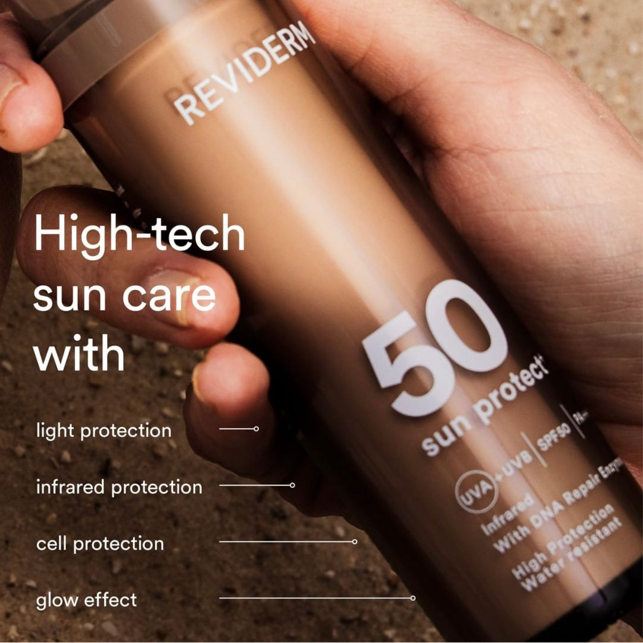 REVIDERM SUN PROTECT SPF +50 50ml - Anti-age aurinkovoide kasvoille. Kevyt koostumus, vedenkestävä ja tuoksuton. Vedenkestävä aurinkovoide. Herkän ihon aurinkovoide.