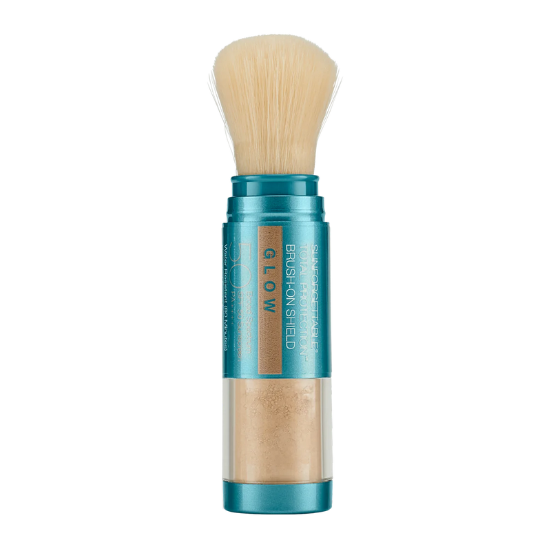 COLORESCIENCE  SUNFORGETTABLE® TOTAL PROTECTION™ BRUSH ON SHIELD GLOW SPF 30 - Aurinkosuoja Glow hohde. Fysikaalinen aurinkosuoja. Mineraalimeikki. Aurinkopuuteri