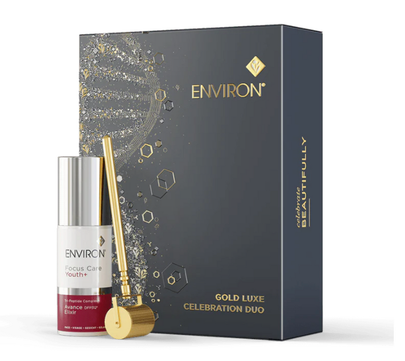 ENVIRON HOLIDAY GIFTING COLLECTION - GOLD LUXE DUO. Lahjapaketti. Environ. Antiage. Kasvoseerumi. Mikroneulaus.
