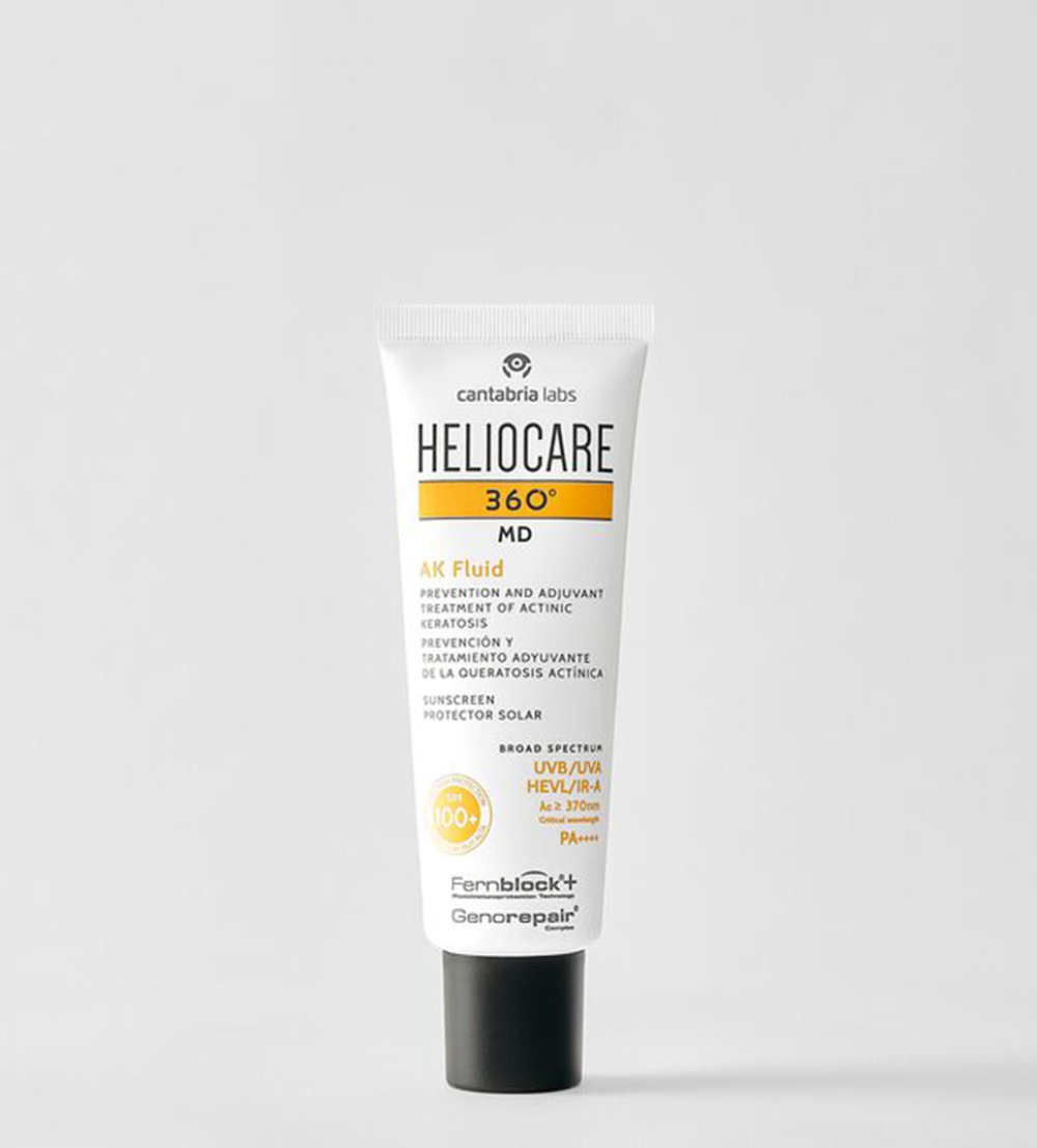 HELIOCARE AK FLUID SPF 100+ Aurinkosuoja kasvoille.
Kevyt voide iholle, jossa on auringon aiheuttamia vaurioita ja johon voi helposti kehittyä uusia vaurioita.