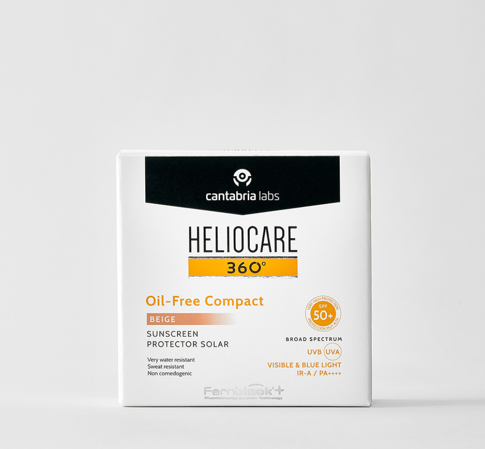 HELIOCARE OIL-FREE COMPACT SPF 50+ Meikkivoide, joka suojaa auringolta ja peittää kevyesti.