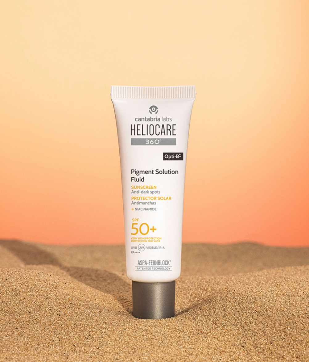 HELIOCARE PIGMENT SOLUTION FLUID SPF 50+ aurinkosuoja joka tasoittaa ihon sävyä ja ehkäisee uusia pigmenttimuutoksia. 