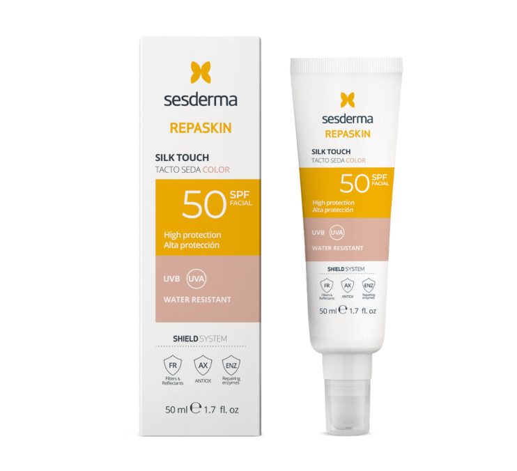 SESDERMA REPASKIN Silk Touch Color SPF50 - Värillinen aurinkosuoja. Fysikaalinen aurinkosuoja. Kemiallinen aurinkosuoja