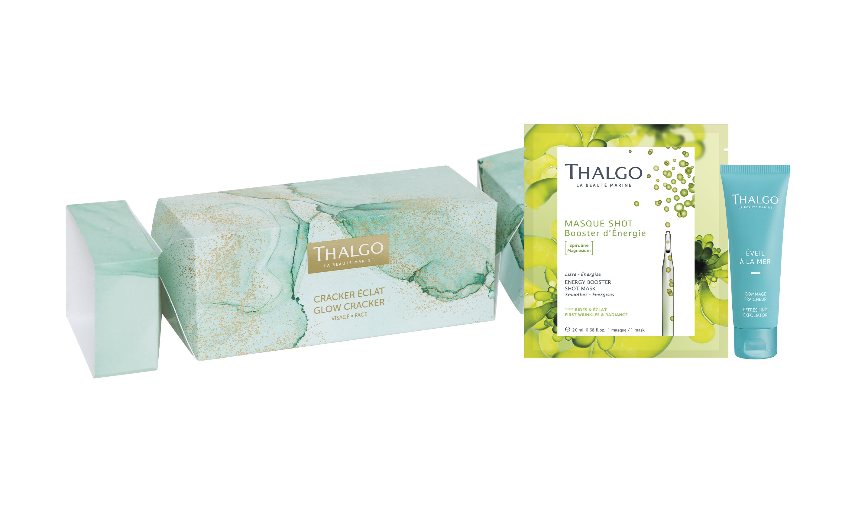 Thalgo lahjapaketti. Kuorinta. Kasvonaamio. Sheetmask