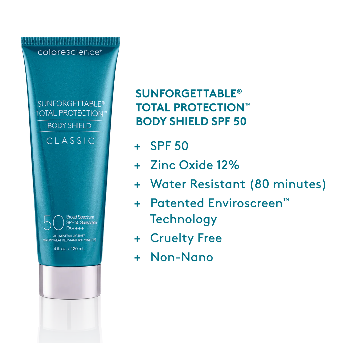 COLORESCIENCE BODY SHIELD CLASSIC SPF 50 - Fysikaalinen aurinkosuoja vartalolleColorescience®  Sunforgettable® total protection™ face shield SPF 50 · Sunforgettable® total protection™ brush-on shield