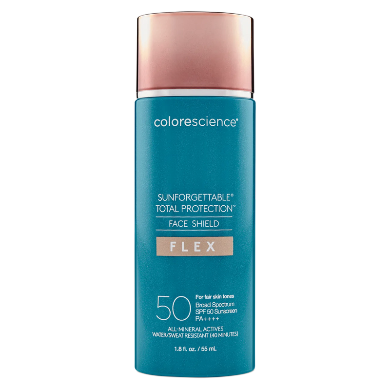 COLORESCIENCE SUNFORGETTABLE® TOTAL PROTECTION™ FACE SHIELD FLEX SPF 50 - Mineraalimeikkipohja. Fysikaalinen aurinkosuoja. Colorescience Flex. Colorescience®  Sunforgettable® total protection™ face shield SPF 50 · Sunforgettable® total protection™ brush-on shield