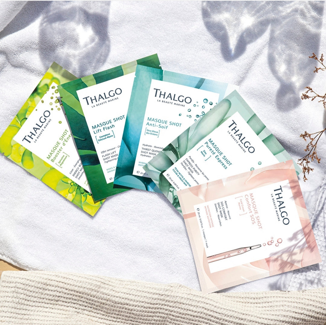 THALGO SOS COMFORT SHOT MASK - Rauhoittava ja kosteuttava kuivalle ja herkälle iholle. Kangasnaamio. Sheetmask