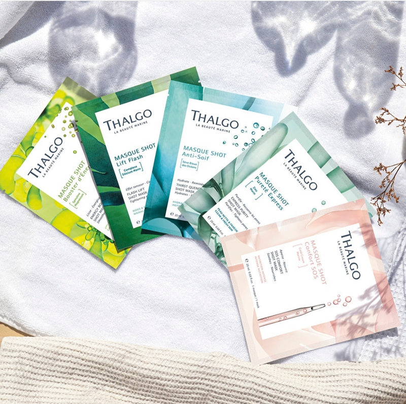 THALGO SOS COMFORT SHOT MASK - Rauhoittava ja kosteuttava kuivalle ja herkälle iholle. Kangasnaamio. Sheetmask