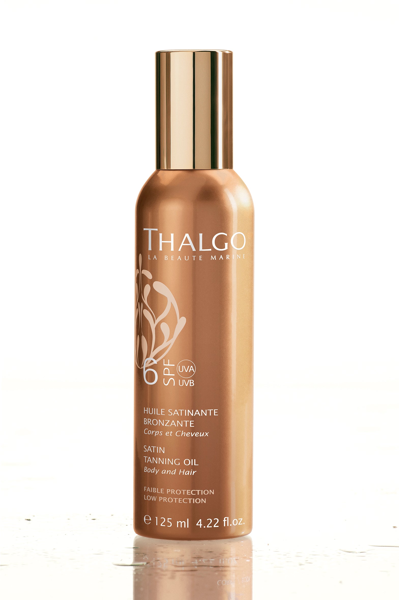 THALGO SATIN TANNING OIL SPF 6 - Kevyt aurinkosuoja vartalolle ja hiuksille